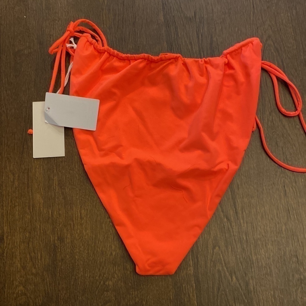 Good American highcut full coverage bikini bottom- hot coral NWT Sz 6 - Picture 2 of 5